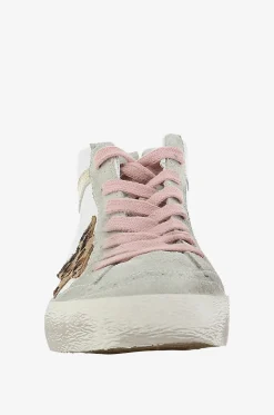 Hose Used-Look-Sneakers aus Leder Mid-Star