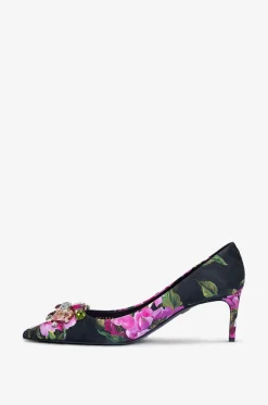 Jacquard-Pumps mit Magnolienprint Lollo 60