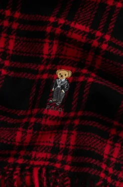 Karierter Wollschal Tux Bear