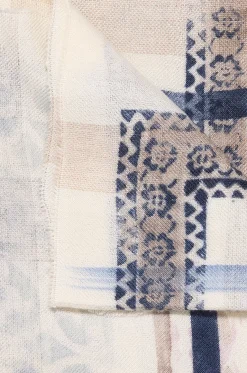 Kaschmirschal mit Blüten- und Karomuster Leonor