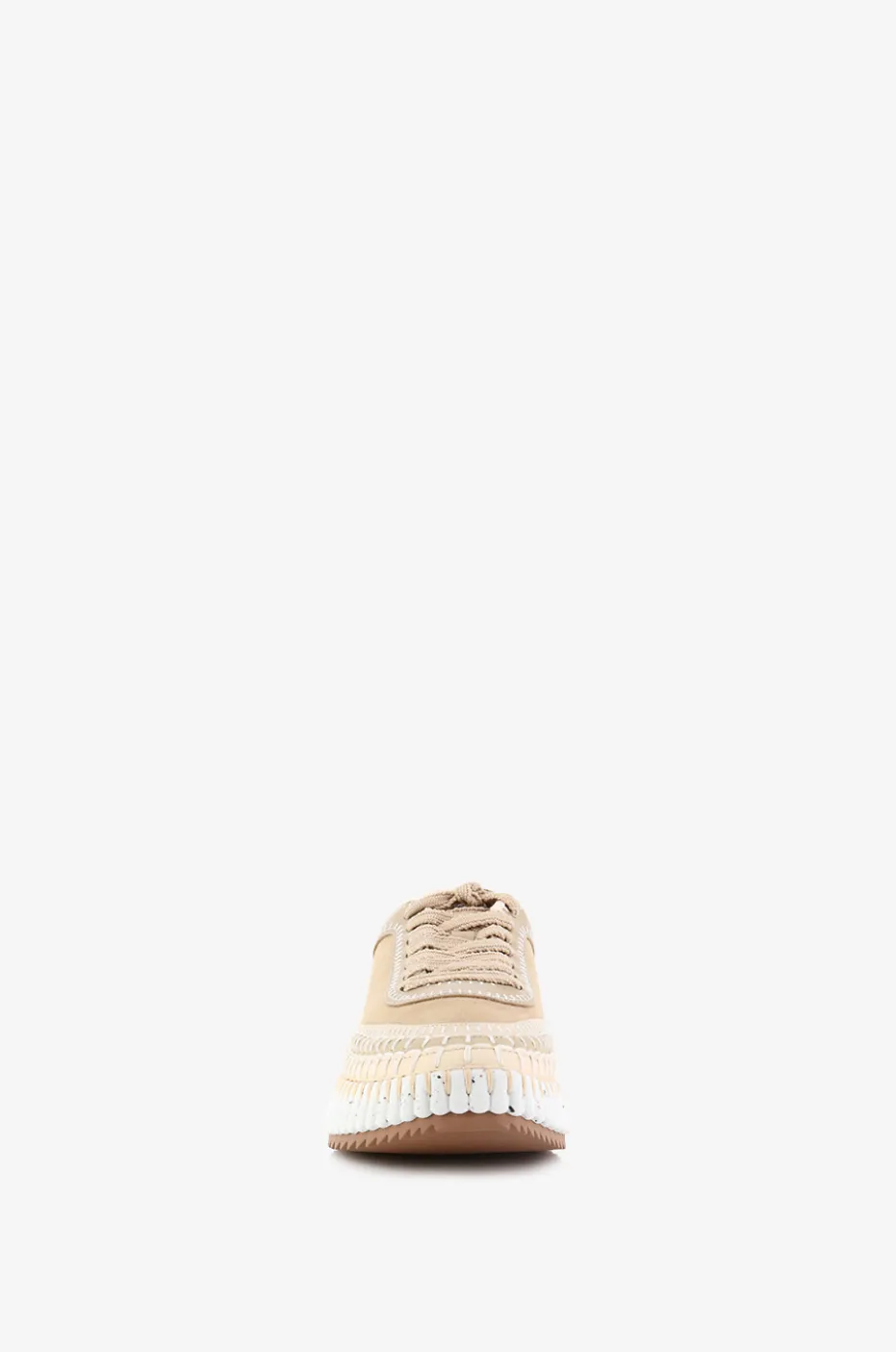 Keilsneakers aus Leder und Stoff Nama