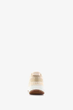 Keilsneakers aus Leder und Stoff Nama