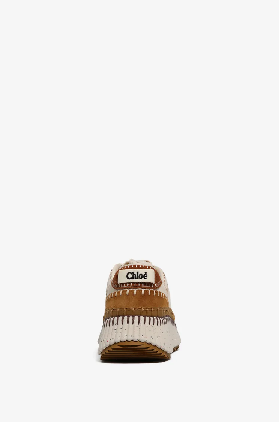 Keilsneakers aus Leder und Stoff Nama