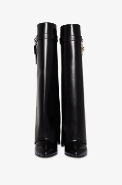 Keilstiefel aus Glattleder Shark Lock 90