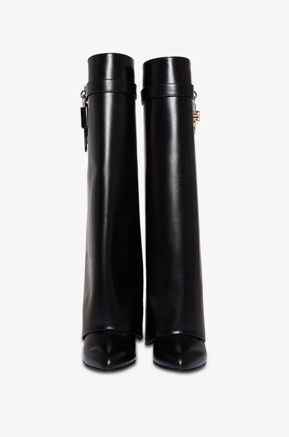 Keilstiefel aus Glattleder Shark Lock 90