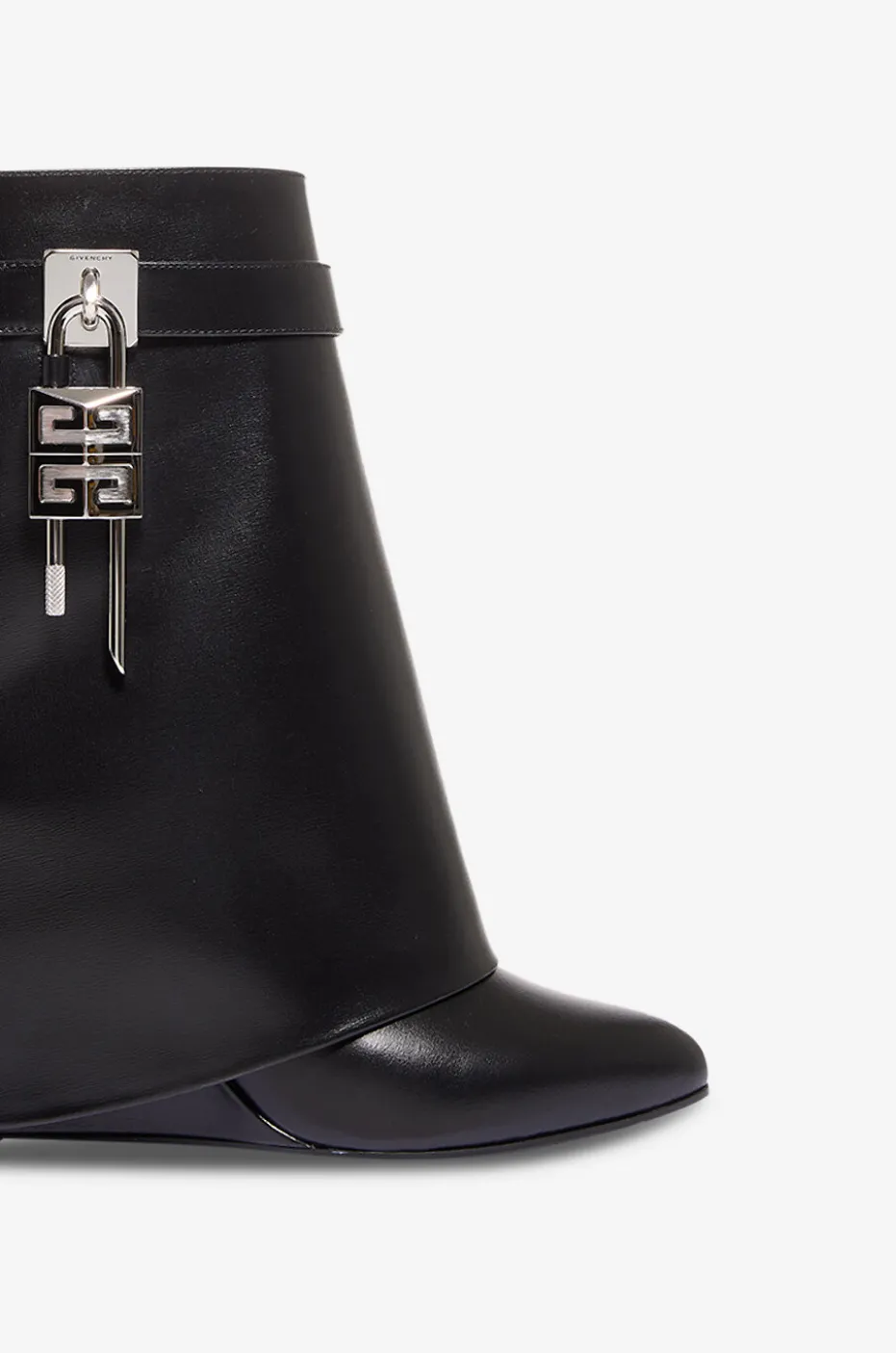 Keilstiefeletten aus Kalbsleder Shark Lock 90