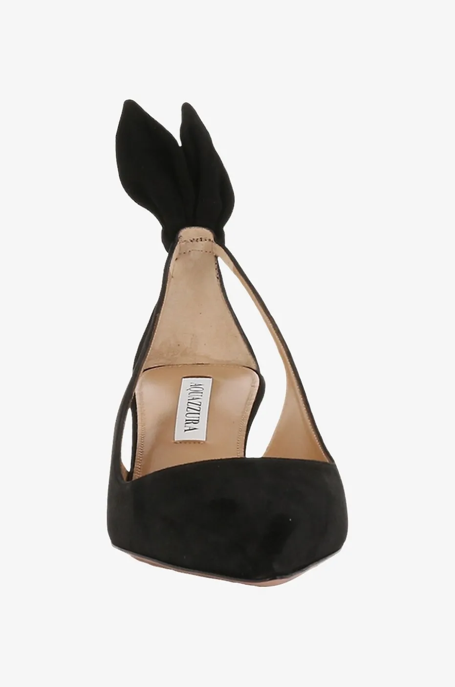 Kittenheel-Slingback-Pumps aus Wildleder Bow Tie 50