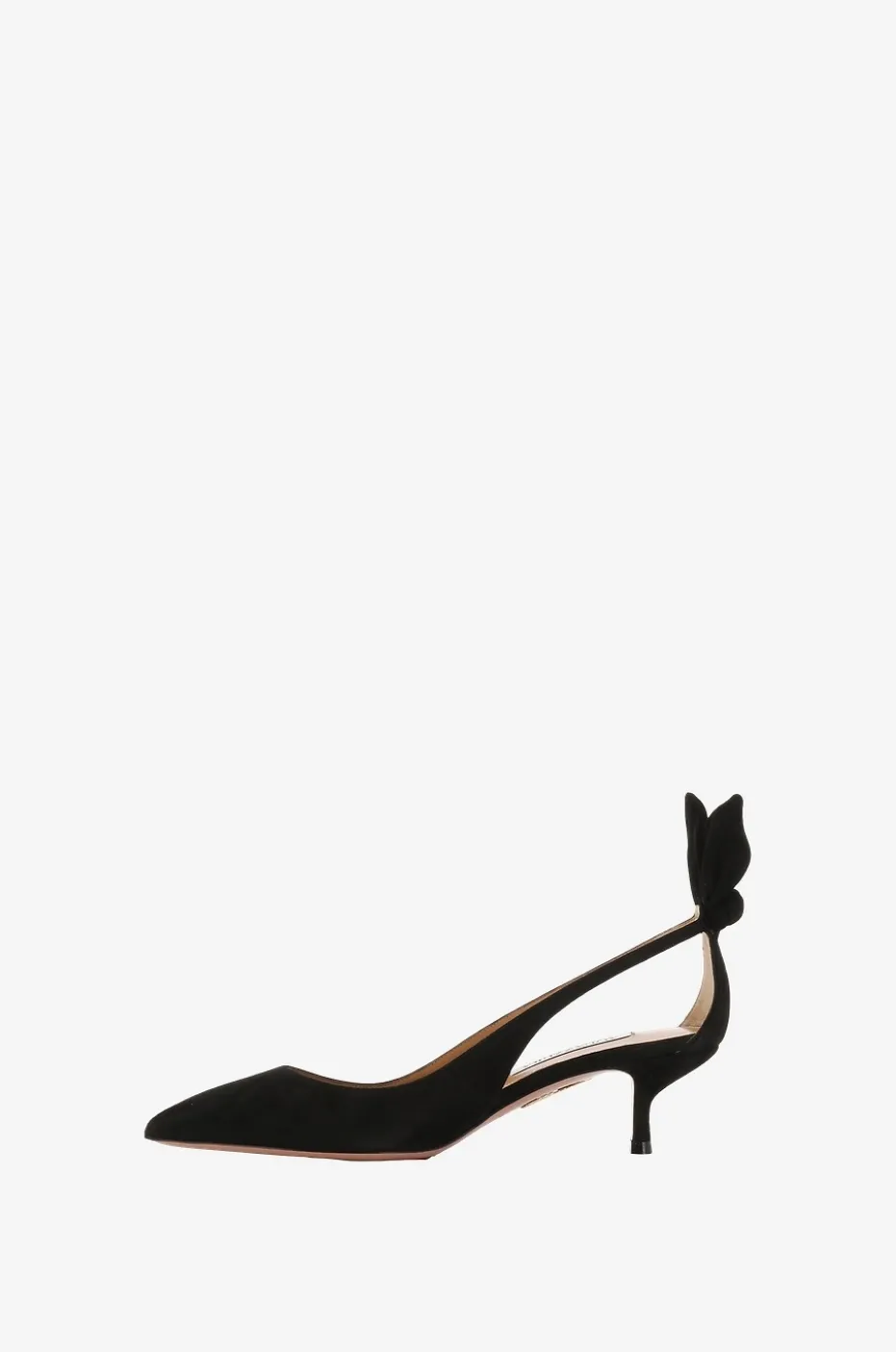 Kittenheel-Slingback-Pumps aus Wildleder Bow Tie 50