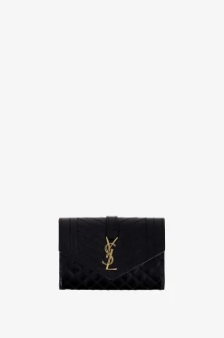 Kleine Brieftasche aus Grain de Poudre-Leder Monogram Mix Matelassé