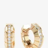 Kleine Gelbgold- und Diamantcreolen Eternity Huggies Engraved