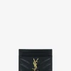 Kleines gestepptes Leder-Kartenetui Monogram