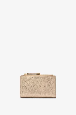 Kompakte Brieftasche aus genarbtem Leder mit Reissverschluss Bubble