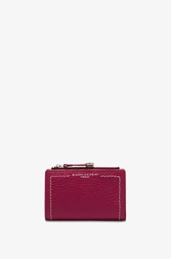 Kompakte Brieftasche aus genarbtem Leder mit Reissverschluss Bubble