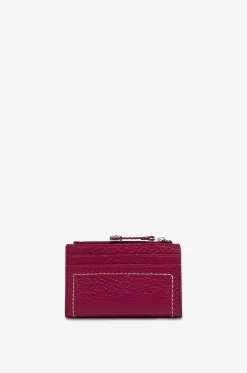Kompakte Brieftasche aus genarbtem Leder mit Reissverschluss Bubble