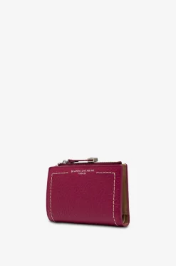 Kompakte Brieftasche aus genarbtem Leder mit Reissverschluss Bubble