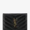 Kompakte gesteppte Brieftasche in Grain-de-Poudre-Textur Cassandre