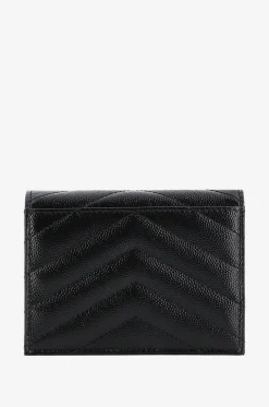Kompakte gesteppte Brieftasche in Grain-de-Poudre-Textur Cassandre