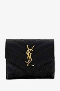Kompakte Grain-de-Poudre-Leder-Brieftasche Monogram