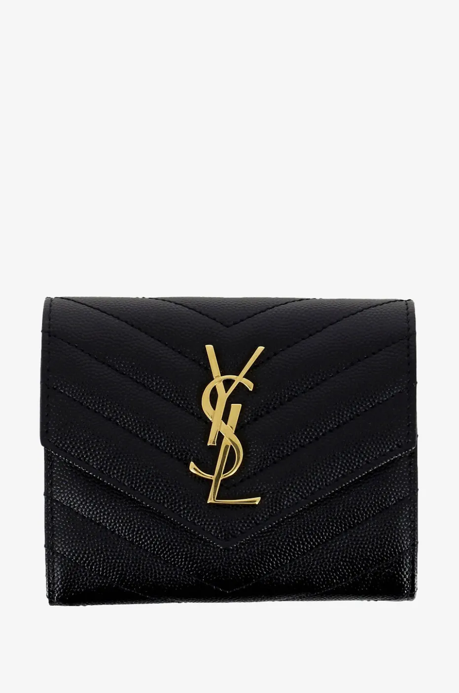 Kompakte Grain-de-Poudre-Leder-Brieftasche Monogram