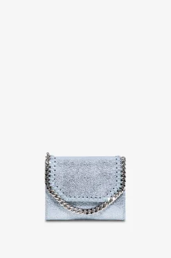 Kompakte Metallic-Brieftasche mit Kettengurt Falabella Shaggy Deer