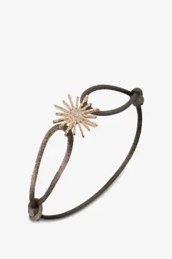 Kordelarmband mit Gelbgold- und Diamanten-Element Soleil