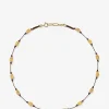 Kordel-Choker-Halskette mit Citrin und Granat Sriphala