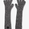 Lange Alpaka-Strick- und Lurex-Handschuhe