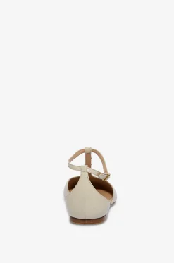 Lederballerinas mit T-Riemen und Schmucknieten Céleste