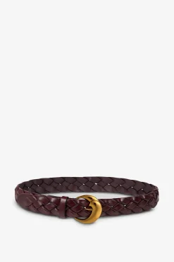 Leder-Flechtgürtel mit Paisley-Schnalle - 40 mm