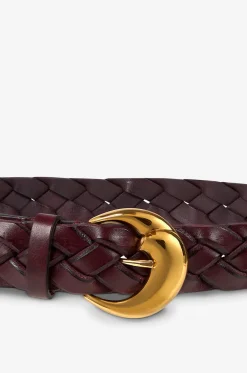 Leder-Flechtgürtel mit Paisley-Schnalle - 40 mm