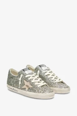 Ledersneaker mit Paillettenbesatz Super-Star