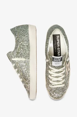 Ledersneaker mit Paillettenbesatz Super-Star