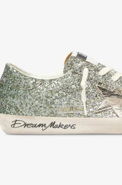 Ledersneaker mit Paillettenbesatz Super-Star