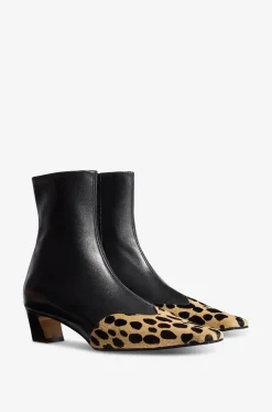 Lederstiefeletten mit Leo-Detail Nevada Stretch 40