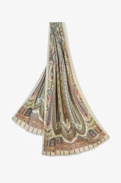 Leichter Kaschmir- und Seidenschal mit Paisley-Motiv