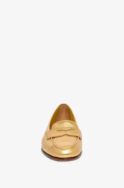 Loafer aus metallisiertem Leder Carla