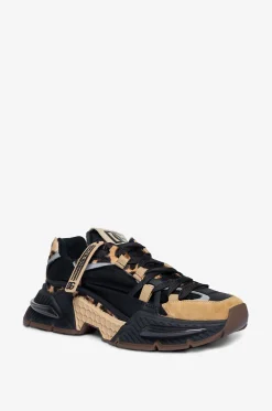 Materialmix-Keilsneakers mit Leo-Print Airmaster