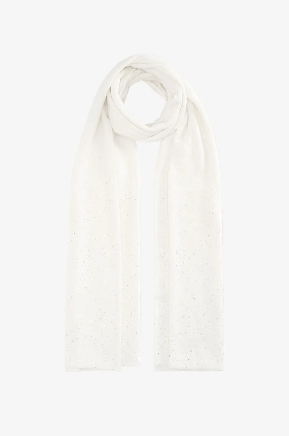 Maxi-Strickschal aus Platinum-Faden mit Pailletten