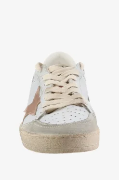 Metallic-Sneakers mit rosa Stern Ball Star