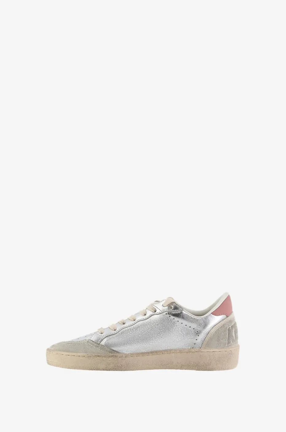 Metallic-Sneakers mit rosa Stern Ball Star