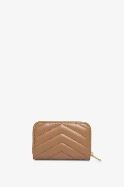 Mini-Brieftasche aus gestepptem Leder mit Zip Cassandre