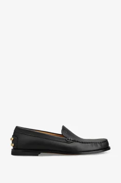 Mokassins aus Leder mit Nieten Slipper