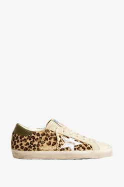 Niedrige bedruckte Sneakers aus Kalbshaarleder Super-Star