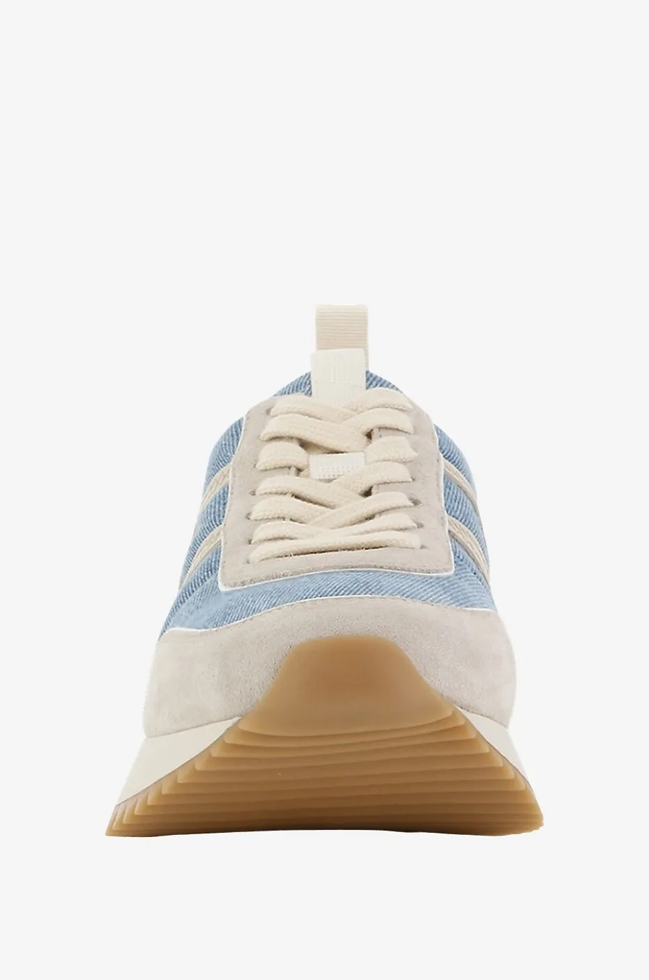 Niedrige Denim- und Wildledersneakers Pacey