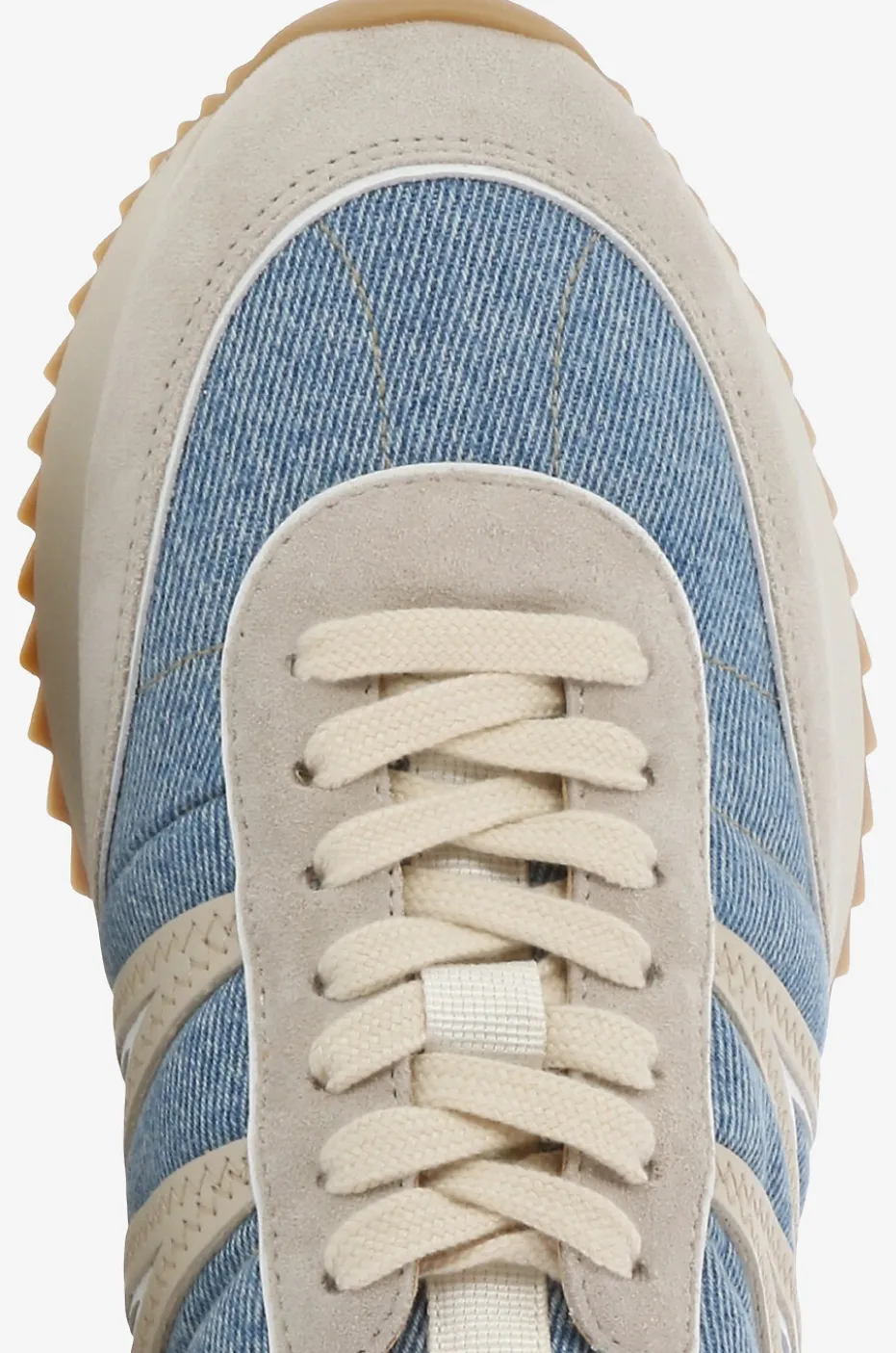 Niedrige Denim- und Wildledersneakers Pacey