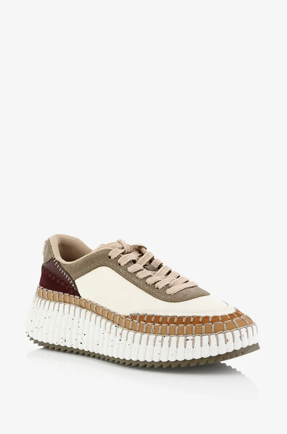 Niedrige Glatt- und Wildledersneakers Nama