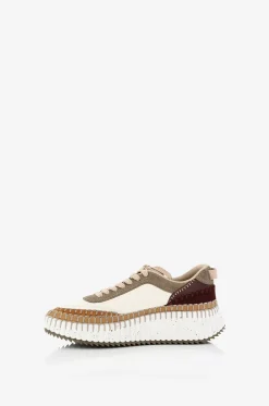 Niedrige Glatt- und Wildledersneakers Nama