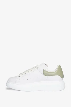 Niedrige Glattleder-Sneakers mit genarbtem Leder Oversize Candid