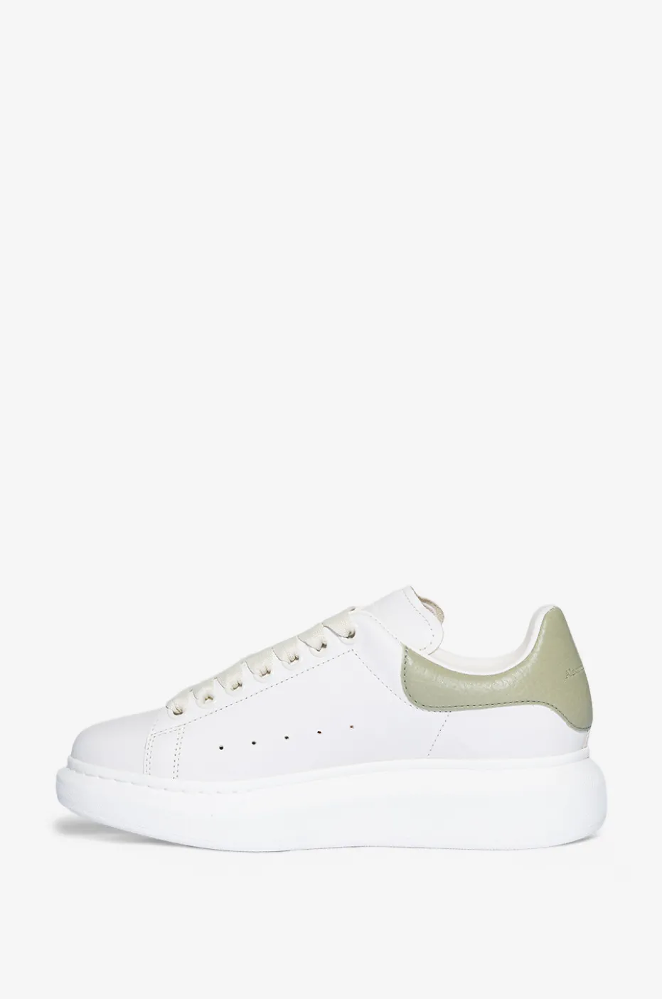 Niedrige Glattleder-Sneakers mit genarbtem Leder Oversize Candid