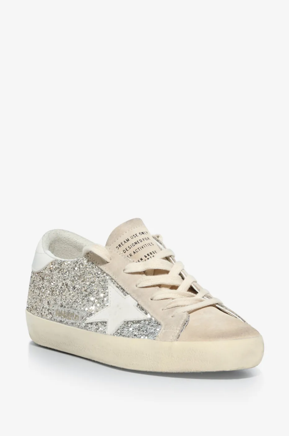 Niedrige Glitter-Sneakers mit Wildleder Super-Star Classic